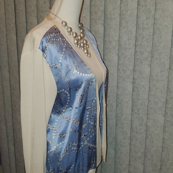 NWT Silk Panel Front Cardigan - Picture 2 of 7